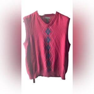 Saddlebred L Men's Red Argyle Sweater Vest